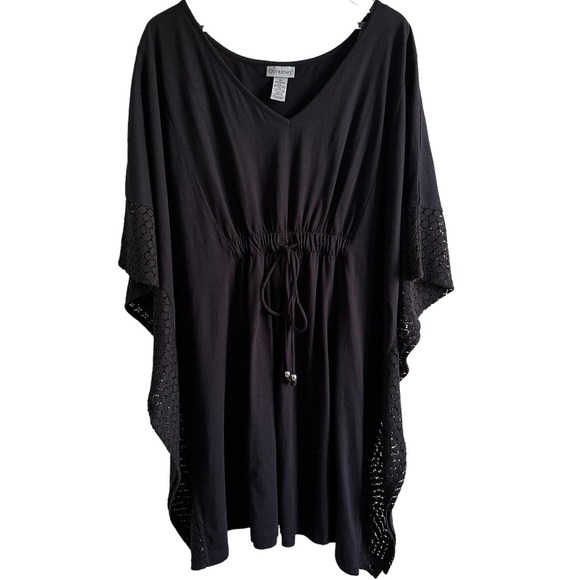 Catherines Other - Catherine’s Swim Suit Cover Up  Caftan Black Tie Waist 2X